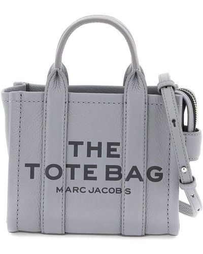 Marc Jacobs Die Leder -Mini -Einkaufstasche - Grau