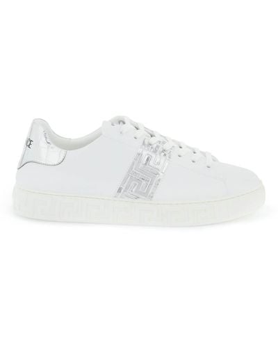 Versace Greek Pattern Sneakers - Blanc