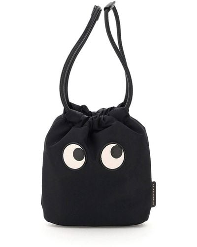 Anya Hindmarch MINI BAG POUCH EYES CON COULISSE - Nero