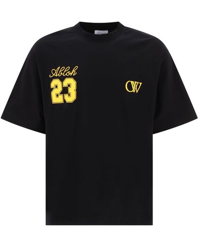 Off-White c/o Virgil Abloh T-shirt de patinage blanc avec un logo OW 23 - Noir
