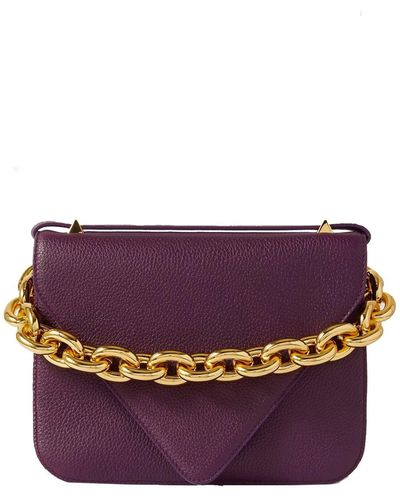Bottega Veneta Mount Small Leather Bag - Purple