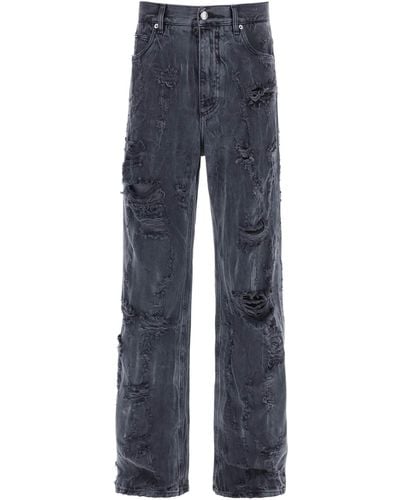 Dolce & Gabbana Vernietigden Effect Jeans - Blauw