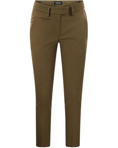 Dondup Perfect Slim Fit Stretch Pants - Green