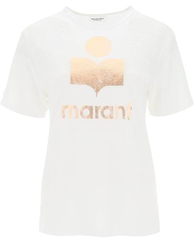 Isabel Marant Zeel T -shirt Met Metalen Logo -print - Wit