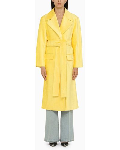 Victoria Beckham Yellow Coat mit Gürtel - Gelb