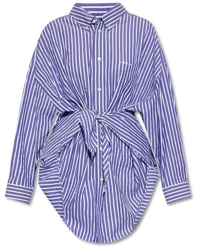 Balenciaga Camicia oversize in cotone - Blu