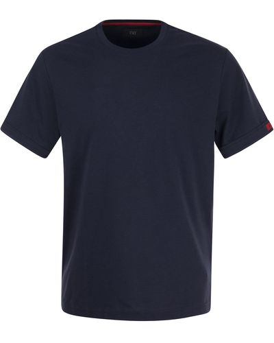 Fay Korte Mouwen Crew Neck T -shirt - Blauw