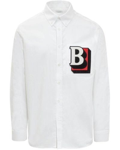 Burberry Camisa de algodón de - Blanco