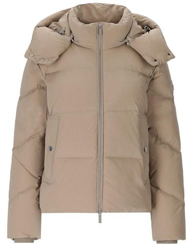 Woolrich Alsea taupe chaqueta con capucha corta - Neutro