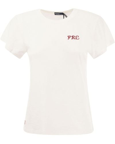 Polo Ralph Lauren Crew Neck T -Shirt mit Stickerei - Weiß
