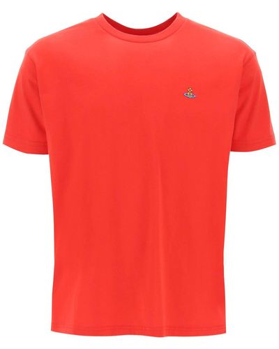Vivienne Westwood Classic T -Shirt mit Orb -Logo - Rot