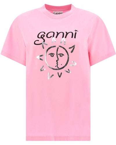 Ganni Camiseta de - Rosa