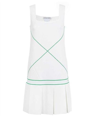 Bottega Veneta White Logo-embroidery Tennis Dress