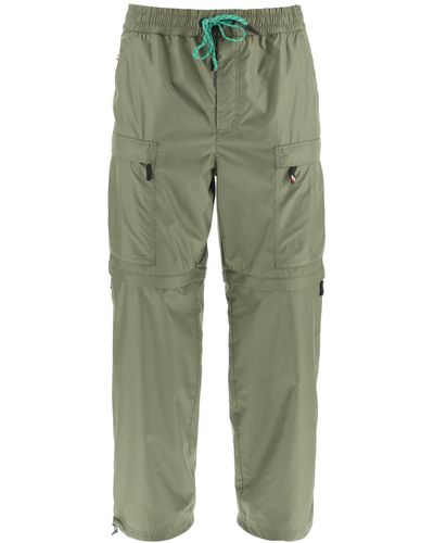 3 MONCLER GRENOBLE Zip-off Convertible Ripstop Pants - Green