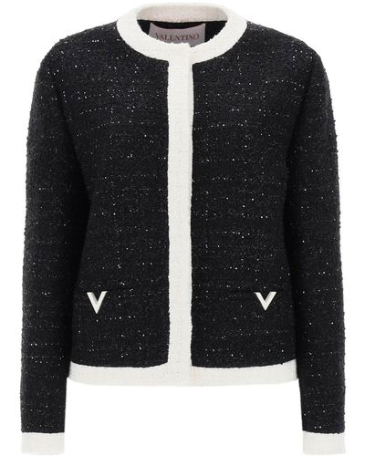 Valentino Garavani Glaze Tweed Jacket - Zwart