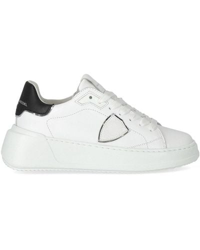Philippe Model Tres Temple Low White Black Sneaker - Weiß