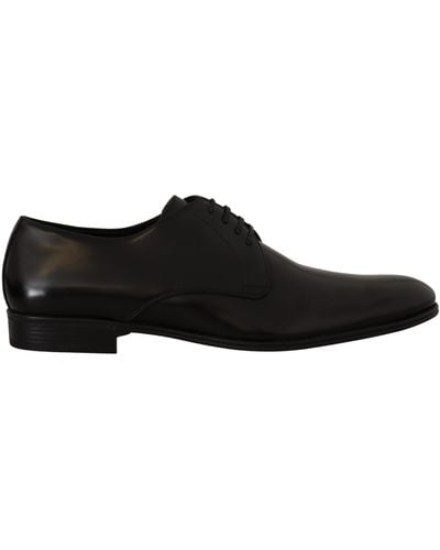 Dolce & Gabbana Formale Derby-Schuhe aus schwarzem Leder zum Schnüren