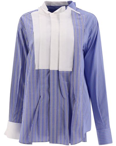 Sacai Camicia con inserti a contrasto - Viola