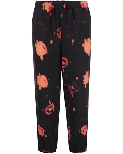 Marni Pantalon avec des roses fanées imprimées - Noir