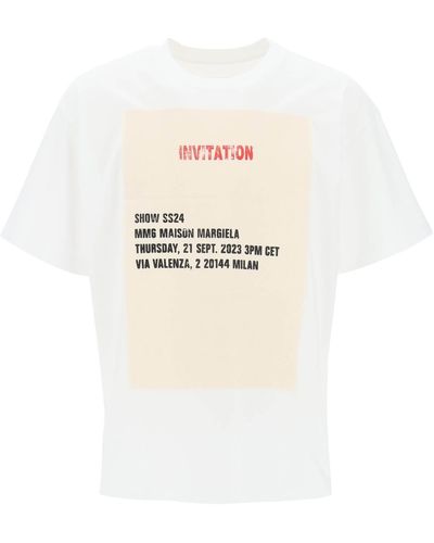 MM6 by Maison Martin Margiela Uitnodiging Print T -shirt Met - Wit