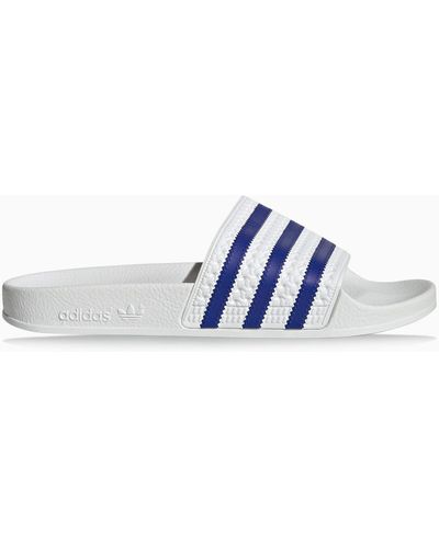 adidas Originals Weiß/blau Adilette -folien - Blauw
