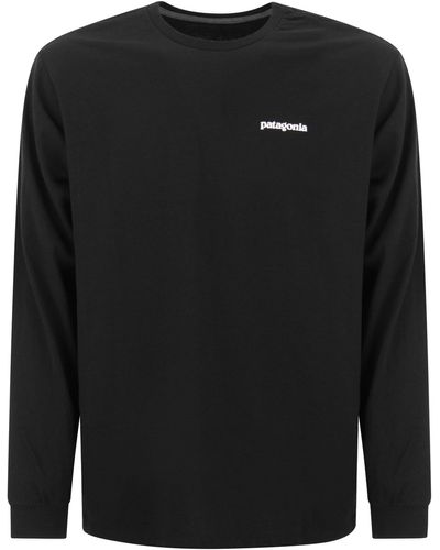 Patagonia Maglietta della con maniche lunghe logo - Nero