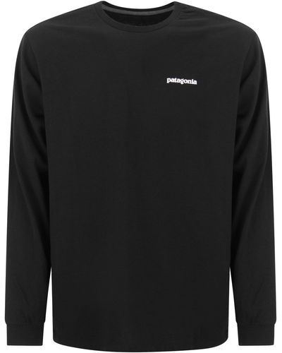 Patagonia T Shirt With Logo Long Sleeves - Black