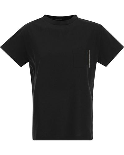 Fabiana Filippi Organic Cotton Jersey T -shirt - Zwart