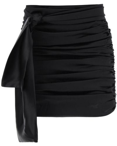 Dolce & Gabbana Ruched Satin Mini Skirt - Schwarz