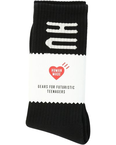 Human Made Mens Gemaakt Hm -logo -sokken - Zwart