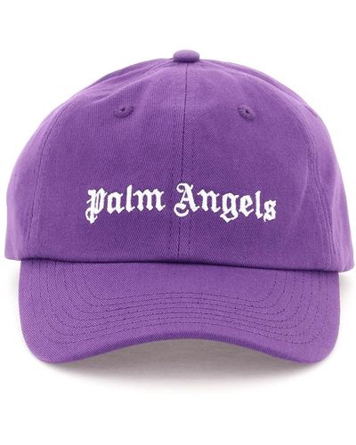 Palm Angels Baseballkappe mit Logo-Stickerei - Lila