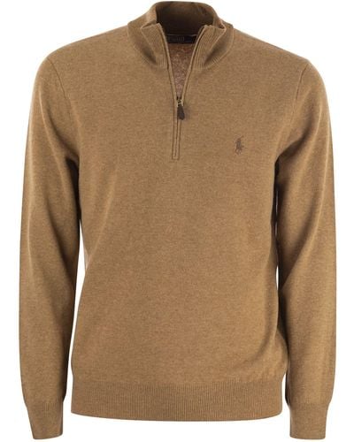 Polo Ralph Lauren Wool Pullover With Half Zip - Brown
