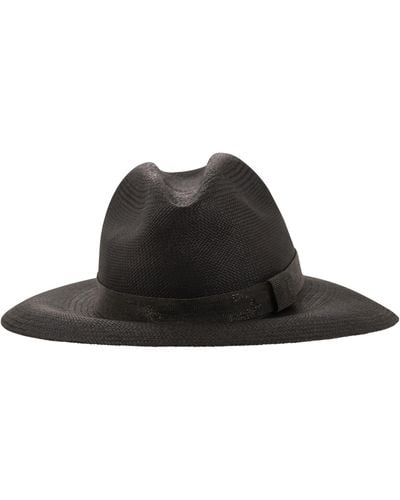 Brunello Cucinelli Cappello di paglia di con banda preziosa - Nero