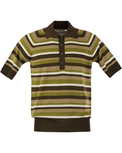 PT Torino Baumwolle und Viskose Polo -Hemd - Grün