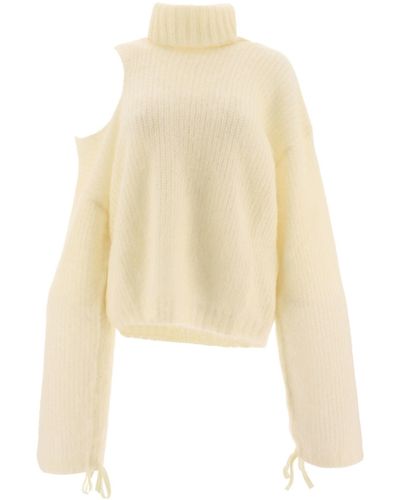 ANDREADAMO Cut-out Turtleneck Sweater - Natural