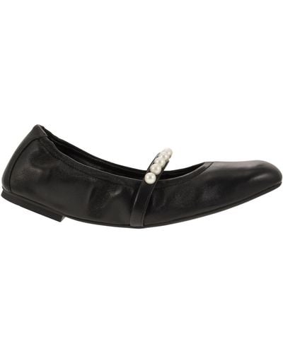 Stuart Weitzman Goldie Ballet Flat Black - Zwart