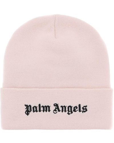 Palm Angels Geborduurde Logo Beanie Hoed - Roze