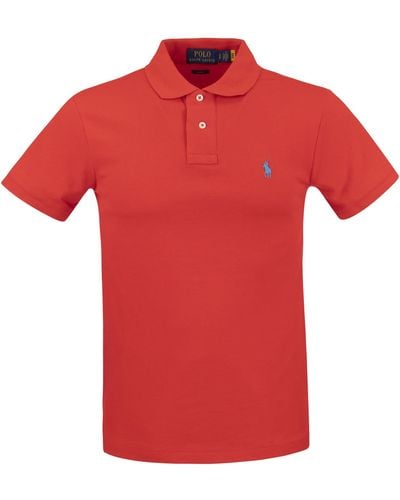 Polo Ralph Lauren Slim Fit Pique Polo Shirt - Rood