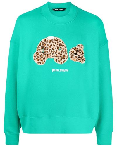 Palm Angels Leopard Bear Sweatshirt - Grün