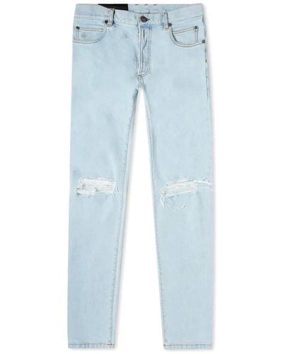 Balmain Distressed Skinny Jeans - Blauw