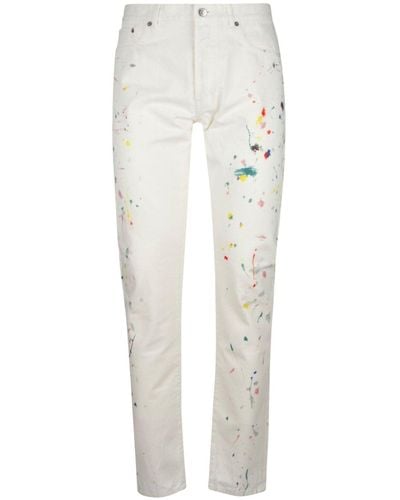 Dior Jeans slim Paint Splash - Bianco