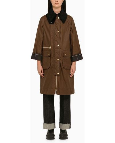 Barbour Townfield Brown Canvas Parka - Bruin