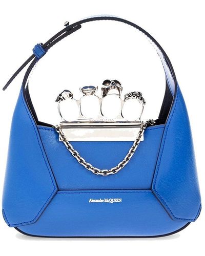 Alexander McQueen Mini-Tasche mit Juwelen - Blau