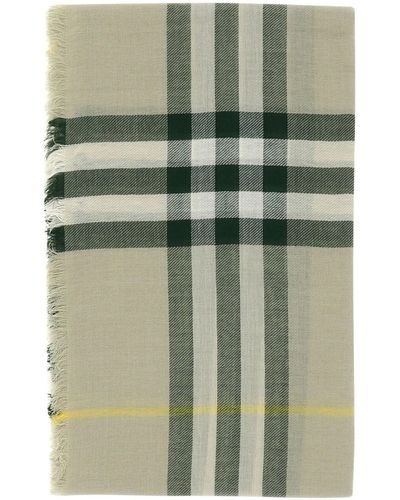 Burberry Check Wool -sjaal - Groen