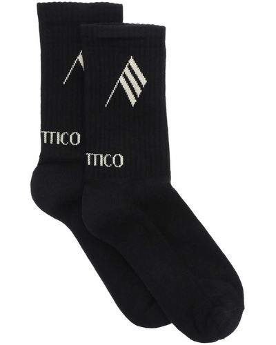 The Attico Logo Shorts Sports Socks - Black