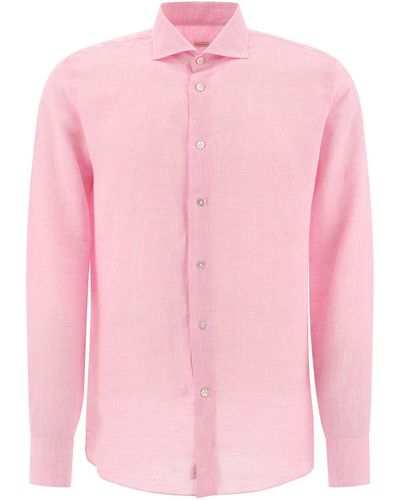 Borriello Classic Linen Shirt - Pink