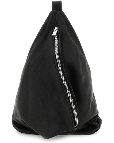 Guidi One-Shoulder-Rucksack aus Leder - Schwarz