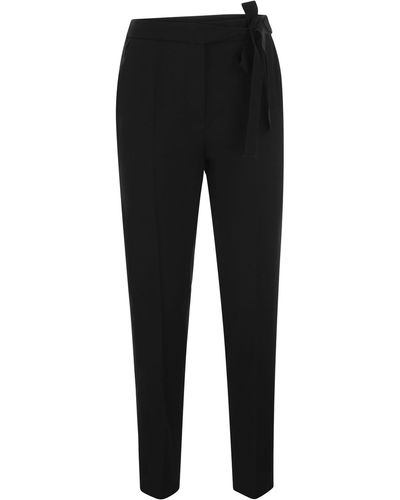 RED Valentino Gabardine, Viscose En Wool Trousers - Zwart