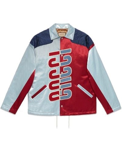 Gucci Logo Patch Shirt Jacket - Rood