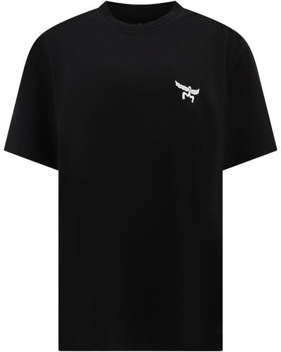 MCM T -shirt Met Geborduurd Logo - Zwart